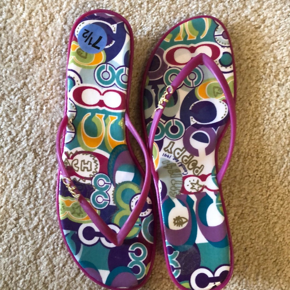 Colorful Coach sandals!